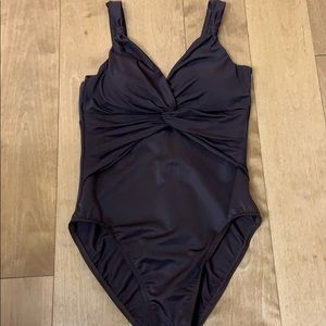Like NEW!!!  Slimming Dark brown Swimsuit size 12.